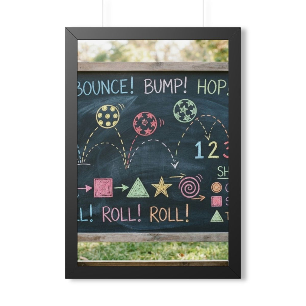 Framed Vertical Poster - Chalkboard Playground — Black... |...