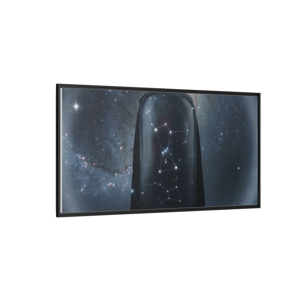 Framed Matte Canvas - Cosmic Sentinel — Black / 1.25" (10×8, 12×9, 14×11, 16×12, 20×10, 18×12, 20×16, 24×16, 24×18, 36×12, 24×20, 32×16, 30×20, 30×24, 32×24, 48×16, 36×24, 48×24, 40×30, 60×20, 48×32, 60×30 & 60×40)