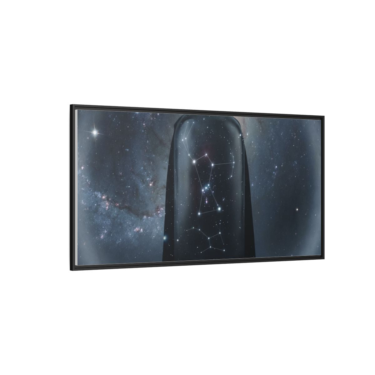 Framed Matte Canvas - Cosmic Sentinel — Black / 1.25" (10×8, 12×9, 14×11, 16×12, 20×10, 18×12, 20×16, 24×16, 24×18, 36×12, 24×20, 32×16, 30×20, 30×24, 32×24, 48×16, 36×24, 48×24, 40×30, 60×20, 48×32, 60×30 & 60×40)