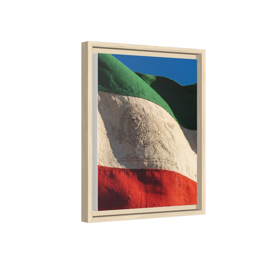 Framed Canvas Art - Distressed Flag — Natural / 1.25"