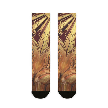 Sublimation Crew Socks - Solar Reverence | Echovira Gallery