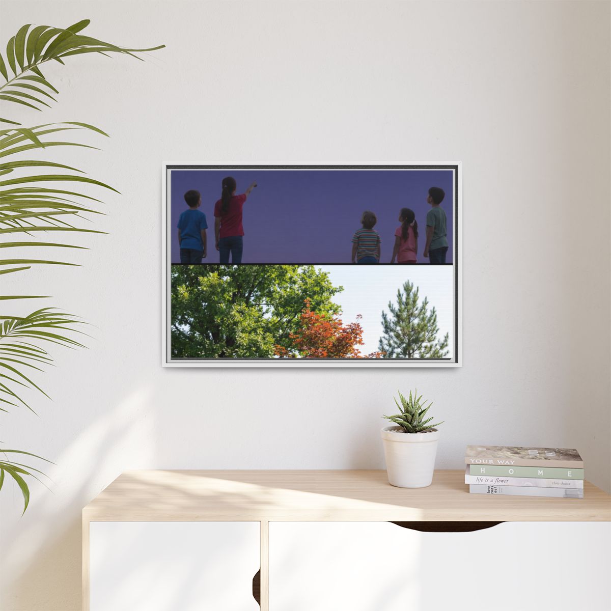 Matte Canvas, Framed - Stardust & Forest Discovery — White /...
