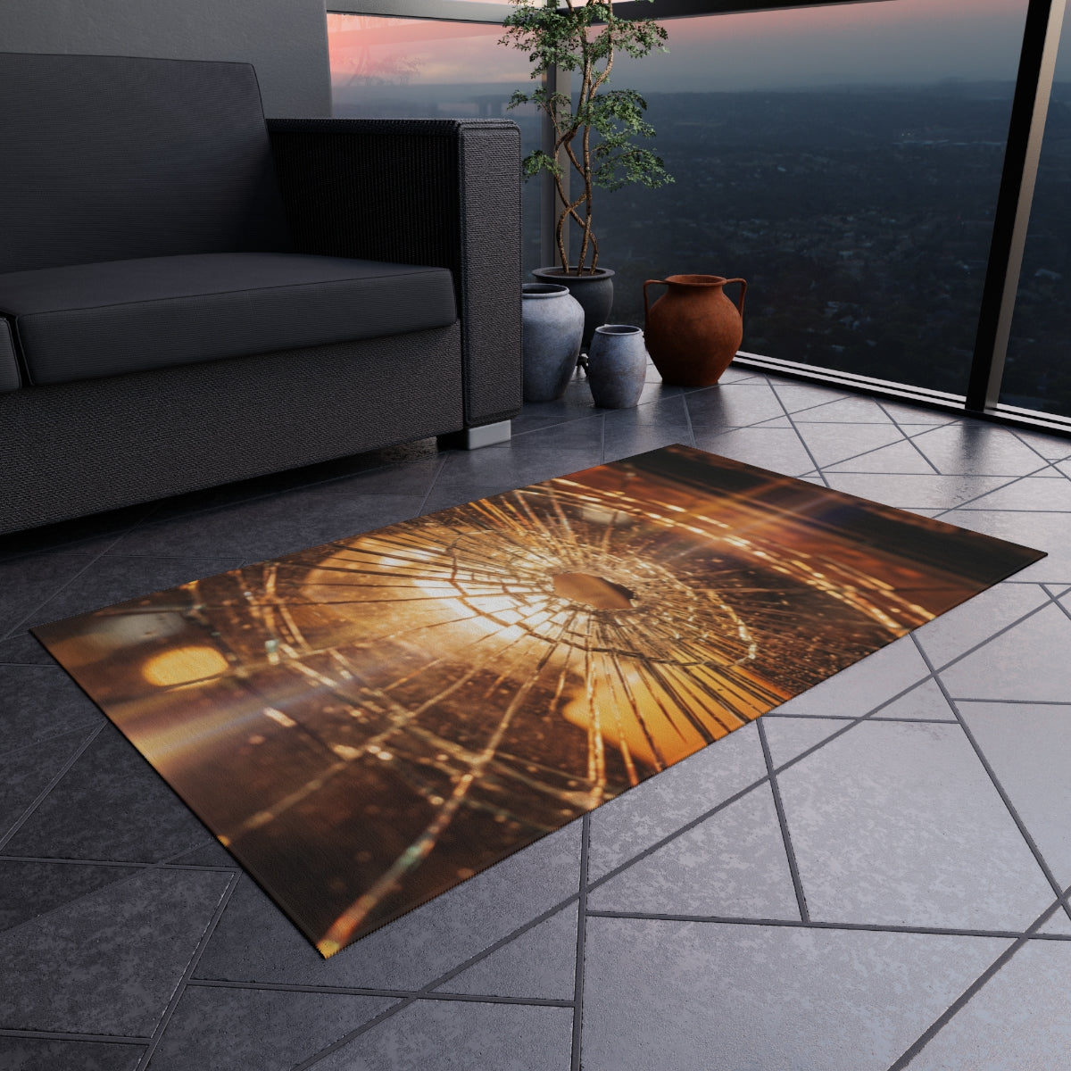 Outdoor Rug - Fractured Glow | Echovira Gallery