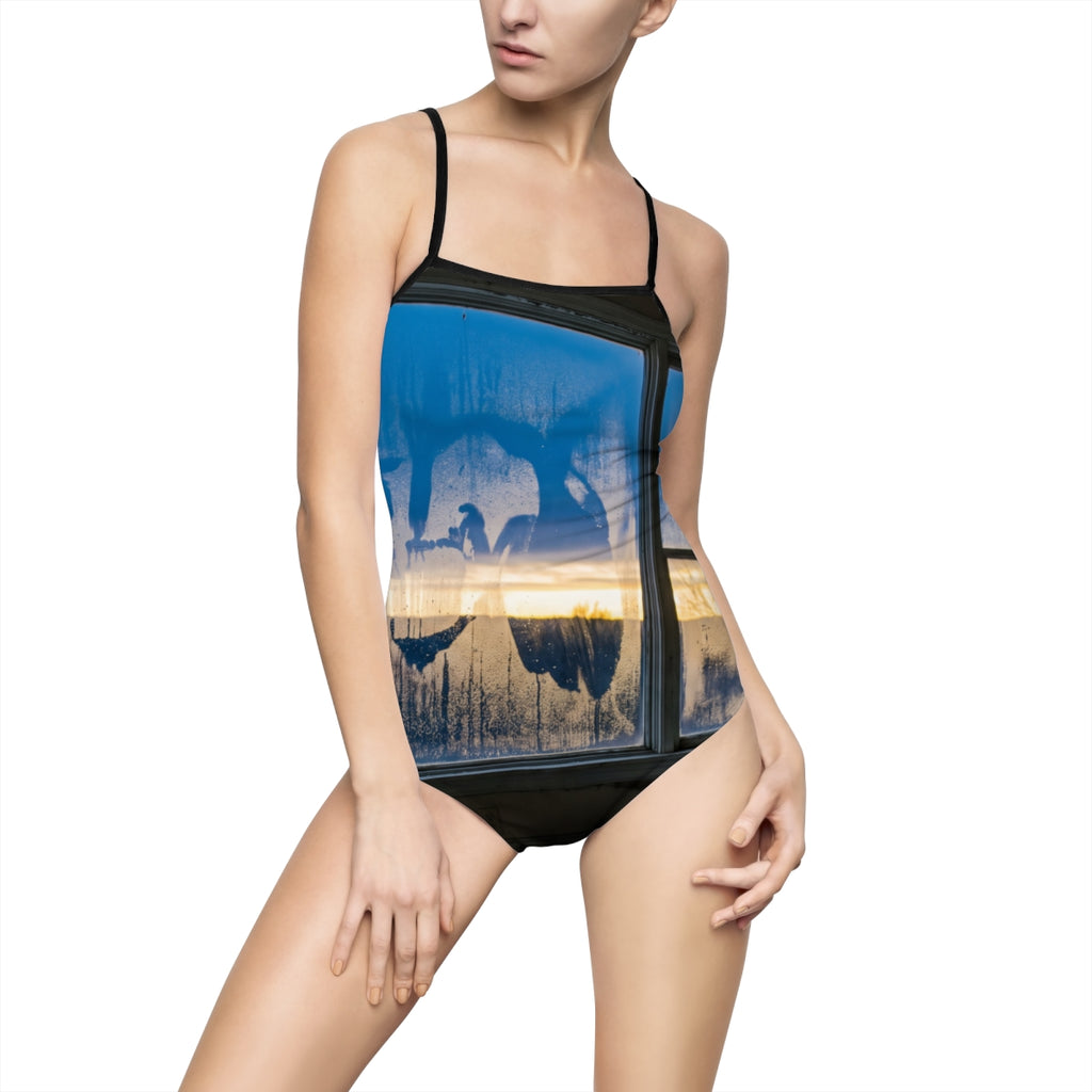 Women's One-piece Swimsuit - Melancholic Window Reflection...