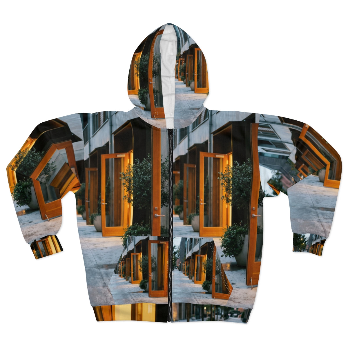 Unisex Zip Hoodie - Twilight Promenade | Echovira Gallery