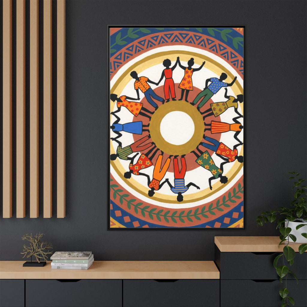 Matte Canvas, Framed - Unity Mandala Folk Art (8×10, 9×12......