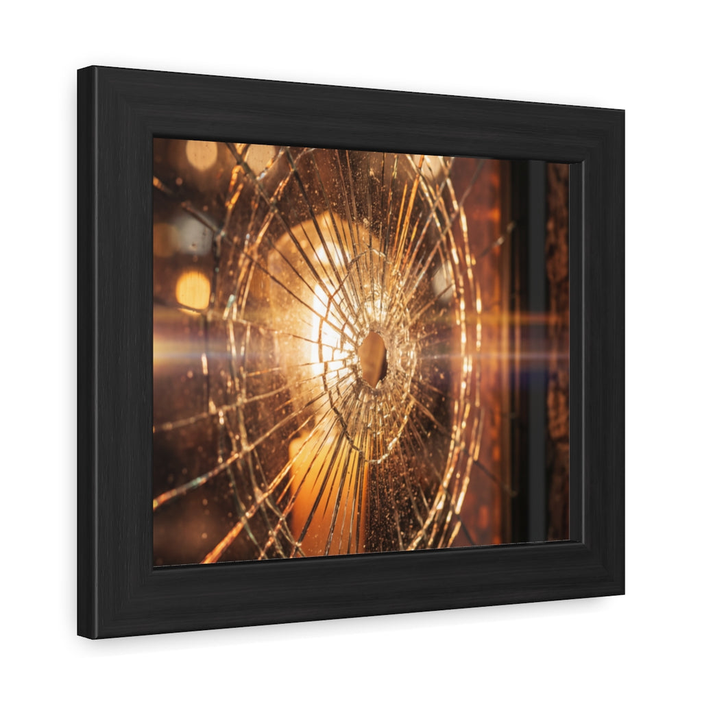 Framed Poster - Moody Fractured Glass — Landscape