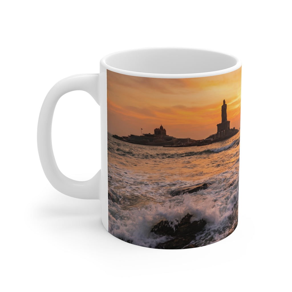325ml Weiße Tasse - Majestätischer Sonnenaufgang