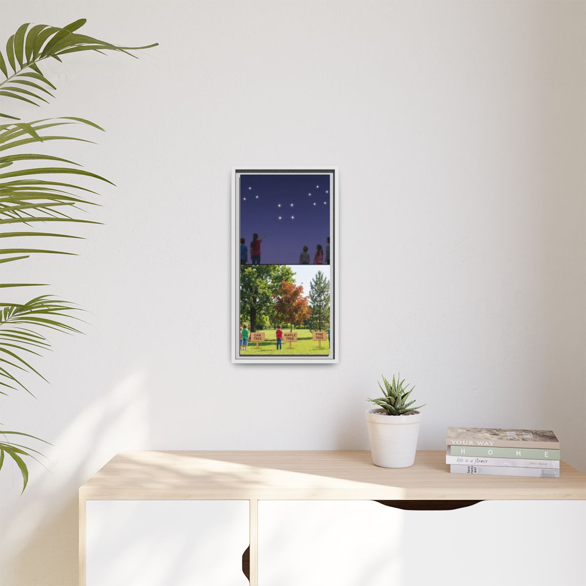 Matte Canvas, Framed - Stardust & Forest Discovery — White /...
