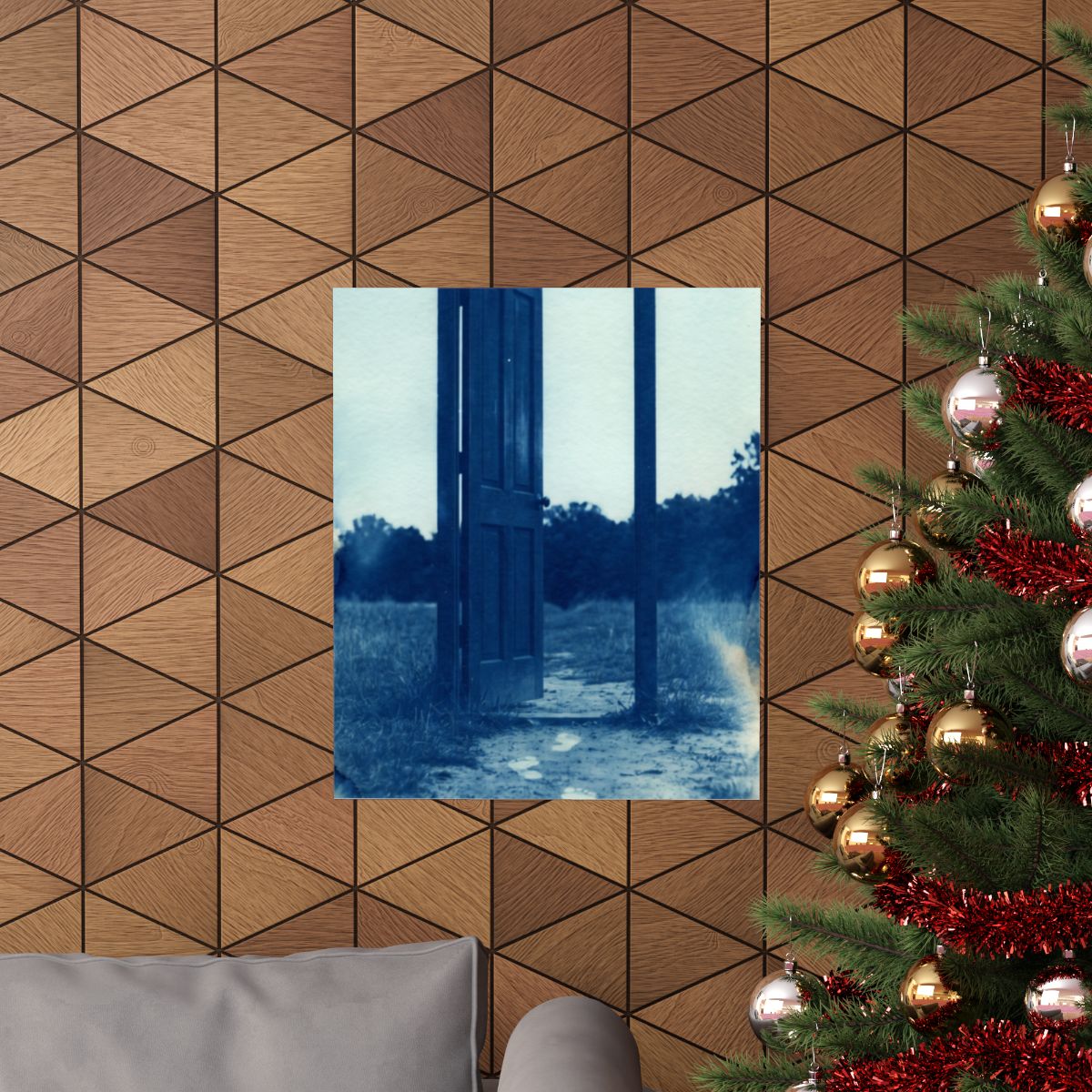 Matte Vertical Poster - Cyanotype Gate (8×10 & 36×54) |...