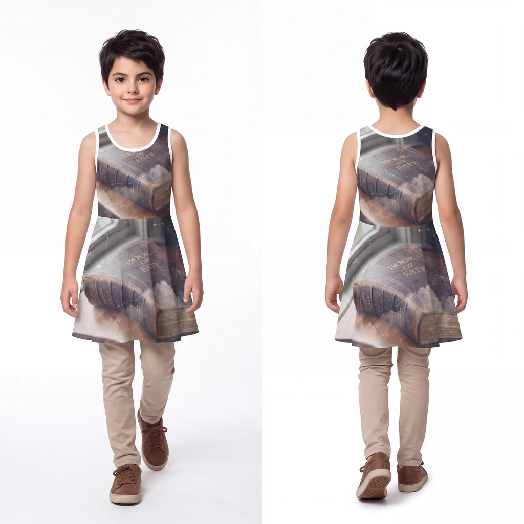 Girls' Sleeveless Sundress with Celestial Tome