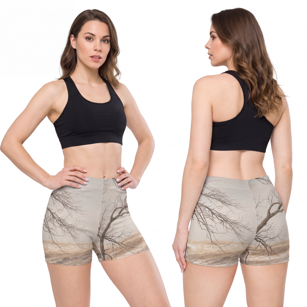Women's Shorts - Winter Branch Solitude Landscape | Echovira...
