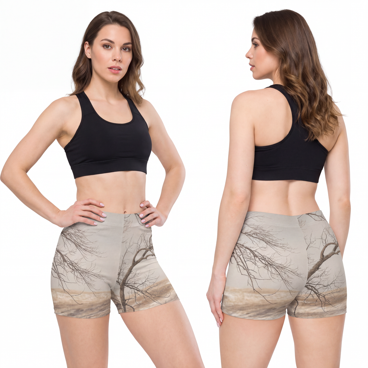 Women's Shorts - Winter Branch Solitude Landscape | Echovira...