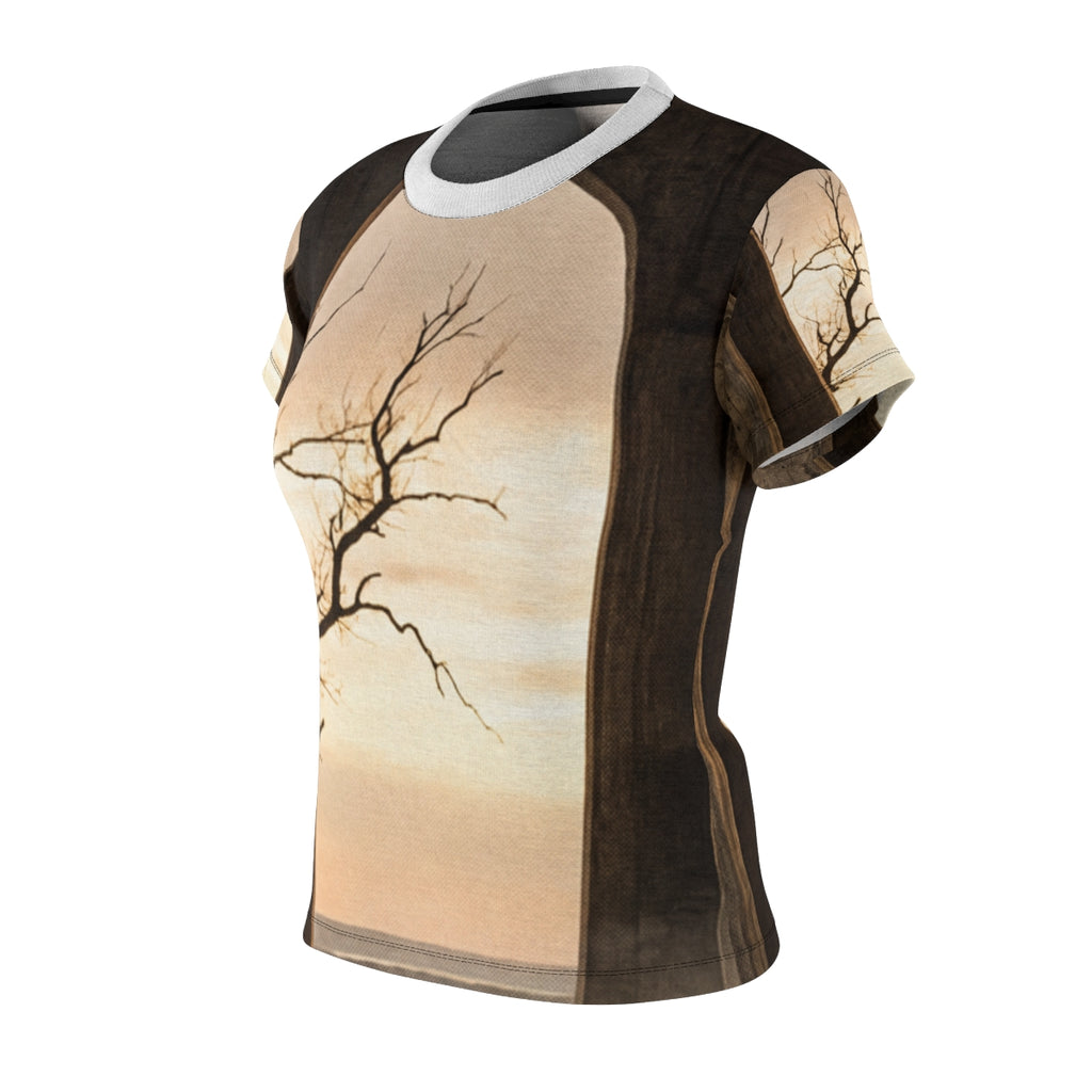 Women's Tee with Brutalist Architecture Art