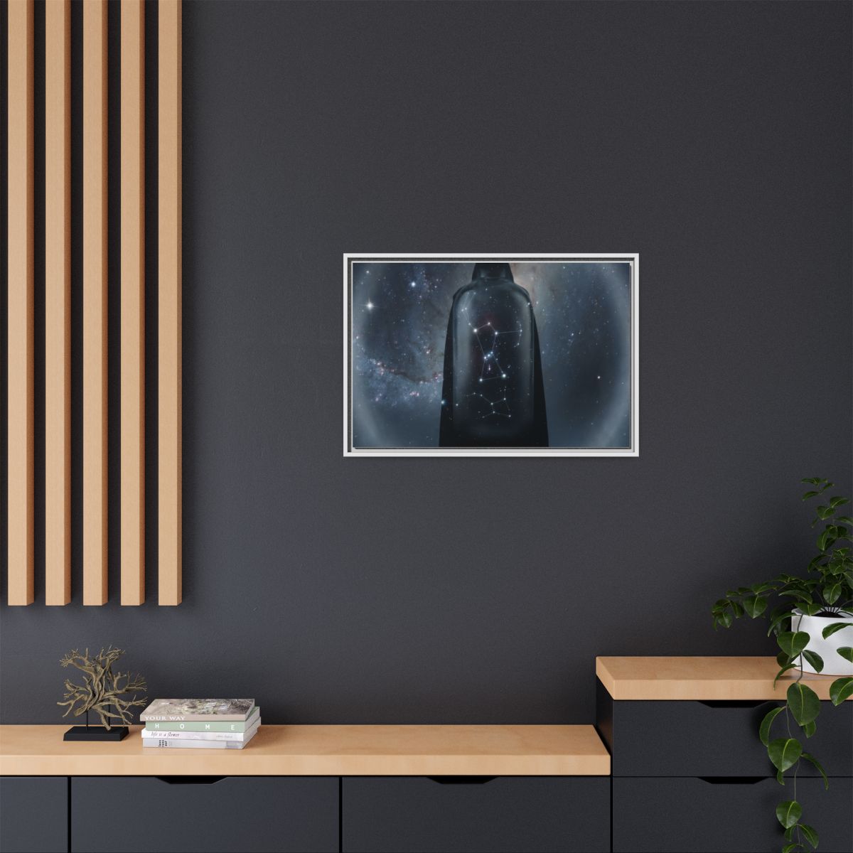 Framed Matte Canvas - Cosmic Sentinel — White / 1.25" (10×8...