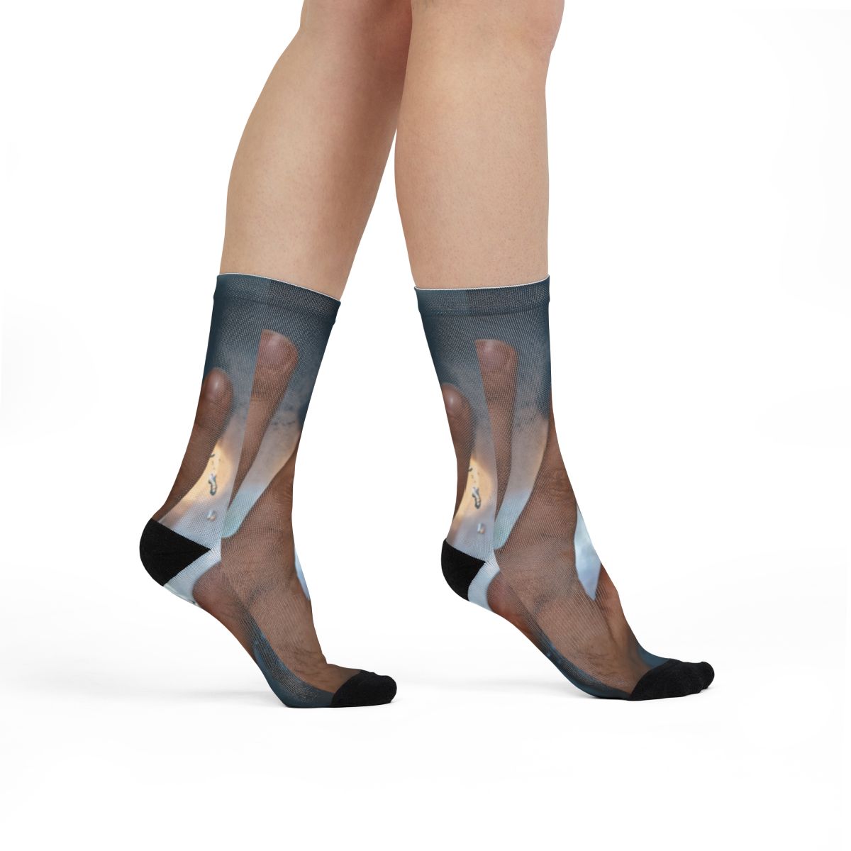 Rainy City Window Art Sublimation Crew Socks