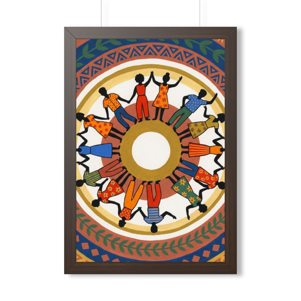 Framed Vertical Poster - Unity Mandala Folk Art (11×14... |...