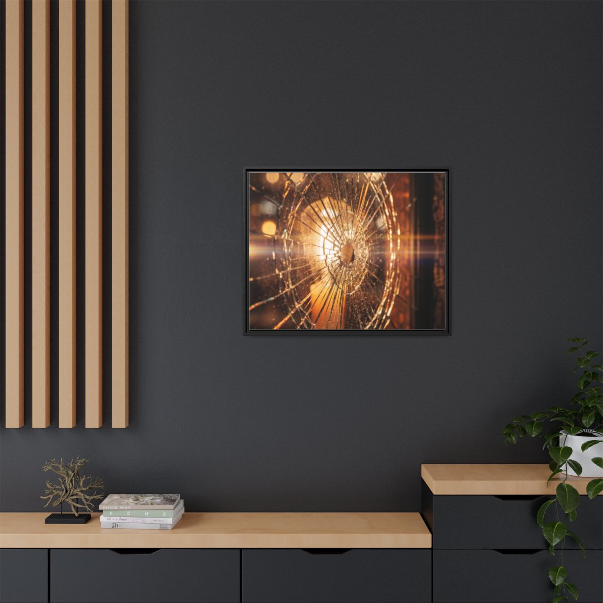Framed Matte Canvas - Amber Glow — Black / 1.25"
