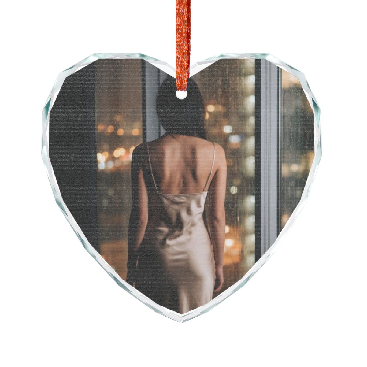 Crystal Glass Ornament - Nocturnal Rain Silk Reverie Fine......