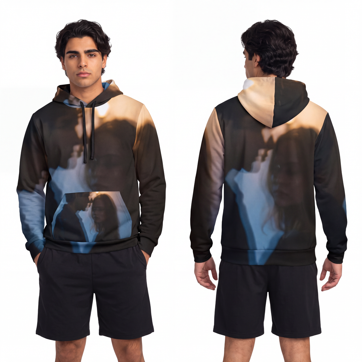 Men's Midnight Shadow Athletic Hoodie - Moody Pullover |...