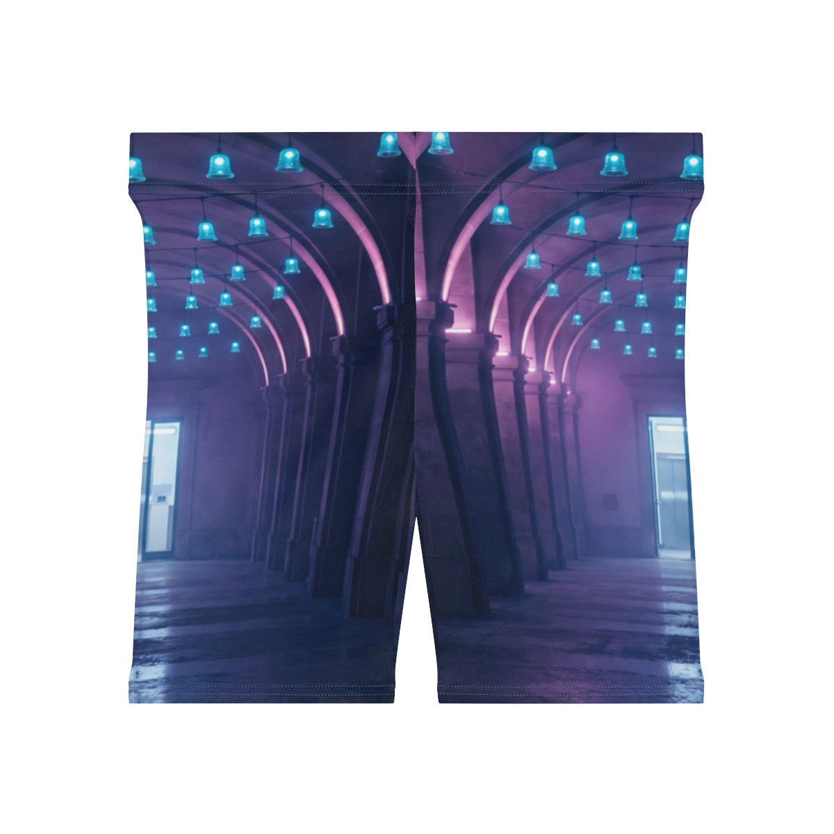 Women's Biker Shorts - Neon Arcade Glow | Echovira Gallery