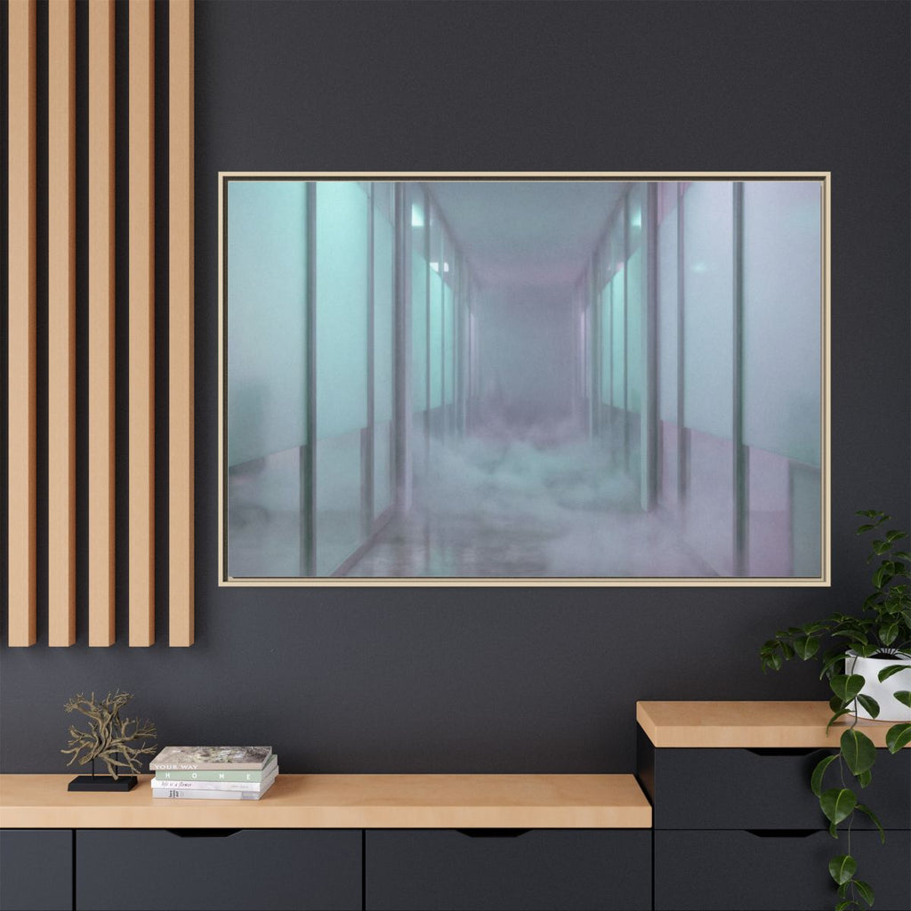 Matte Canvas, Framed - Liminal Corridor Fog Art Print —... |...