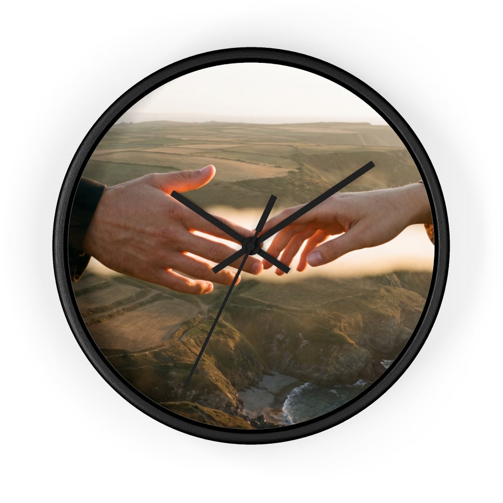 Wall Clock - The Infinite Touch | Ethereal Coastal Art |...