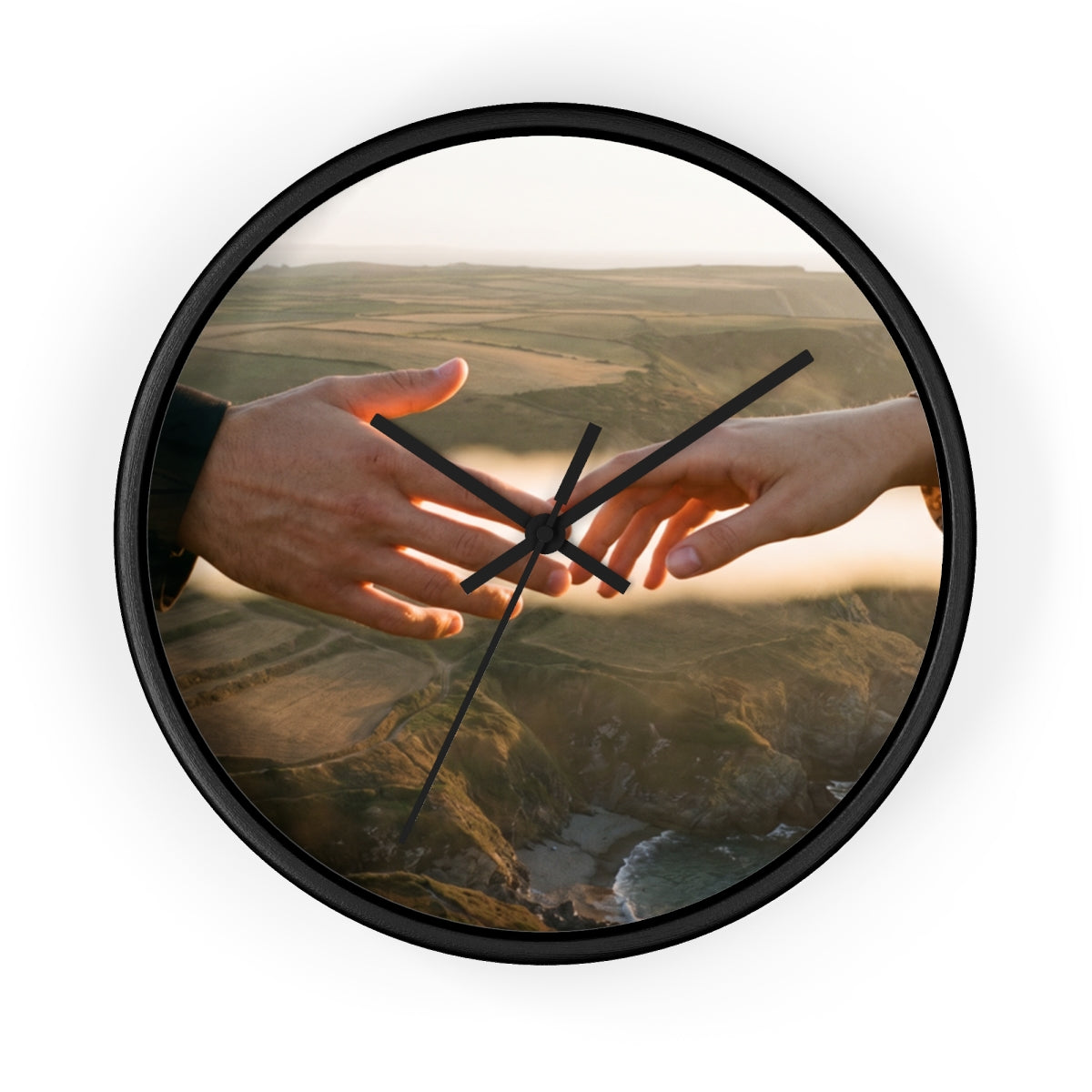Wall Clock - The Infinite Touch | Ethereal Coastal Art |...