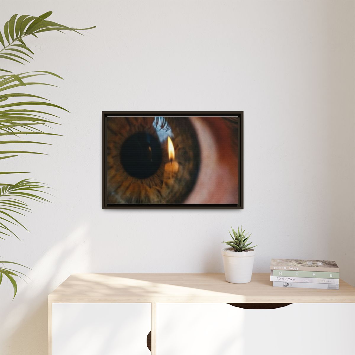 Matte Canvas, Framed - Amber Iris Reflection Fine Art Print...