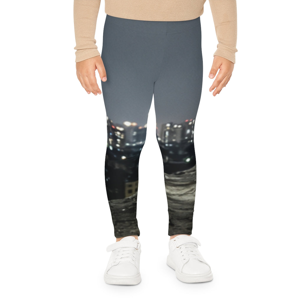 Kids Leggings with Midnight Cityscape Art