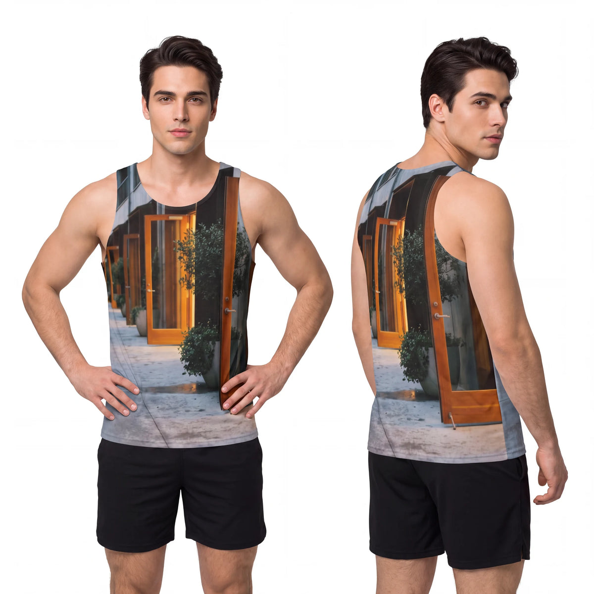Men's Tank Top - Twilight Promenade Urban | Echovira Gallery