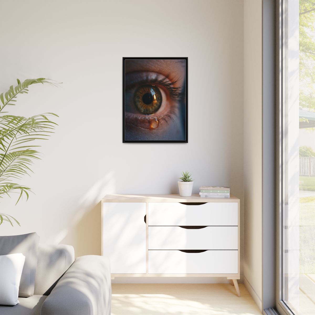 Matte Canvas, Framed - Amber Iris Reflection Fine Art Print...