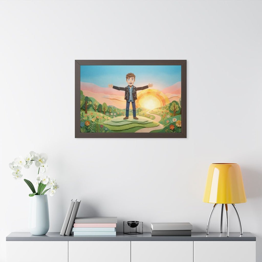 Framed Horizontal Poster - Sunny Meadow — Walnut (14×11... |...