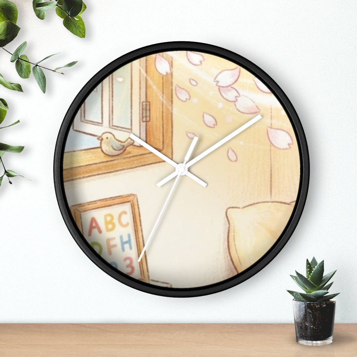 Wall Clock - Morning Breeze Nursery Art - Blossom Window......