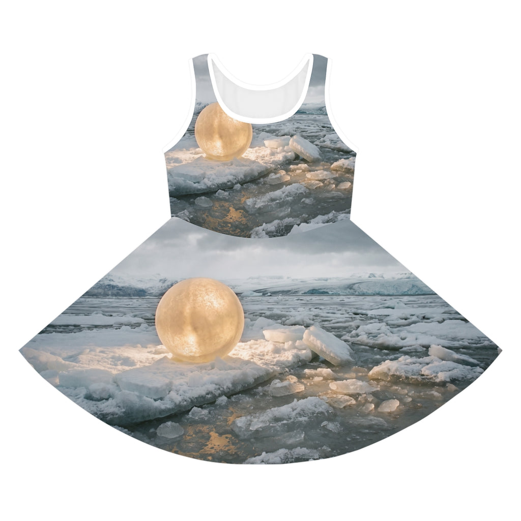 Girls' Sleeveless Sundress Arctic Orb Art