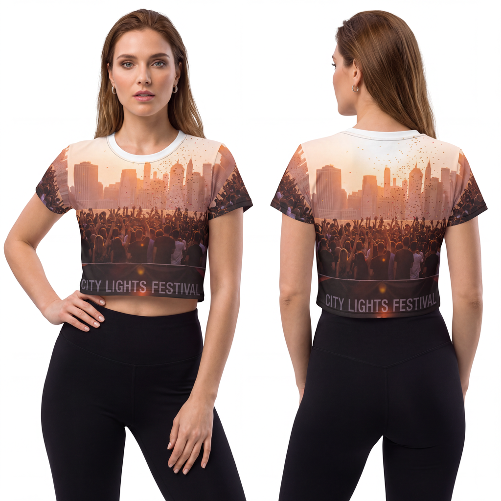 Crop Tee - City Lights Festival | Echovira Gallery