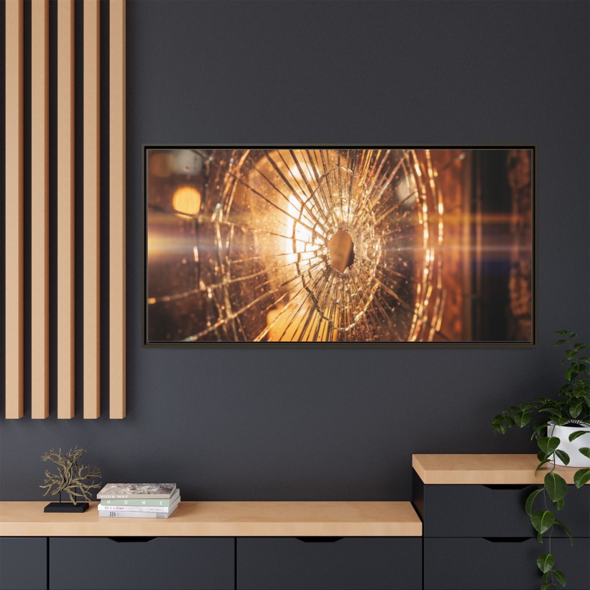 Framed Matte Canvas - Shattered Glass