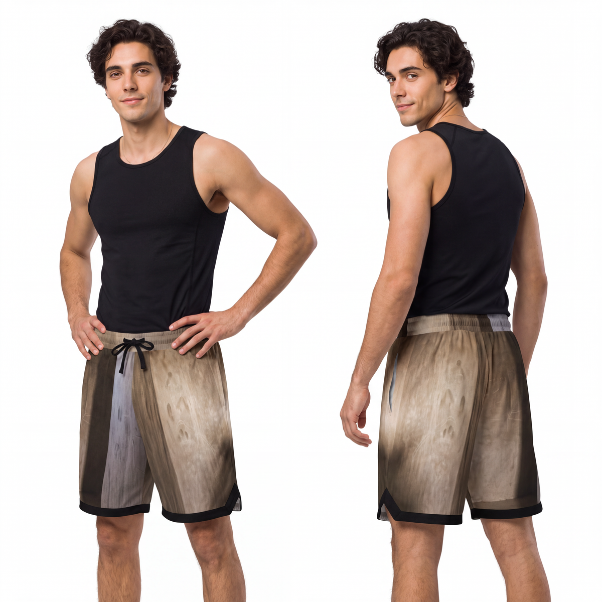 Men's Basketball Rib Shorts - Shadows of the Citadel moody...