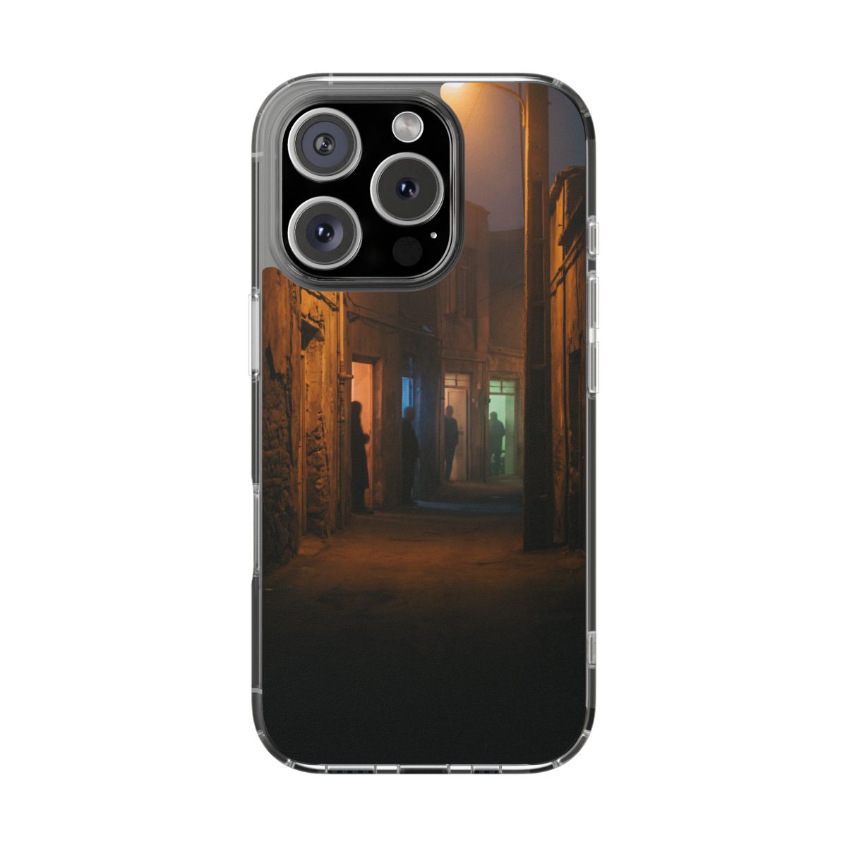 Clear Impact-Resistant Case - Night Alley iPhone Glow |...
