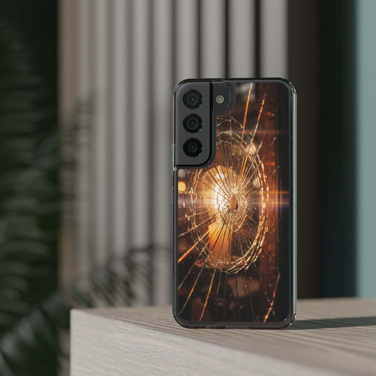 Clear Impact-Resistant Case - Fractured Glow