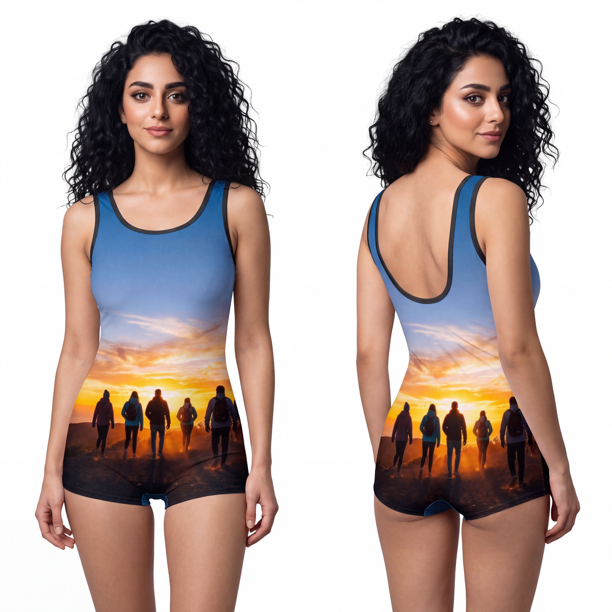 Women's Vintage Swimsuit - Golden Mountain Trail | Echovira...