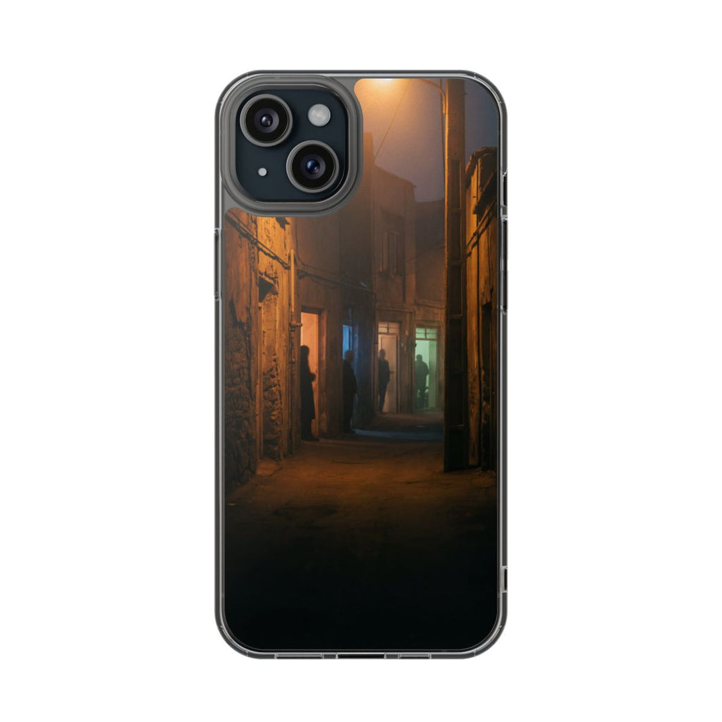 Clear Impact-Resistant Case - Night Alley iPhone Glow |...