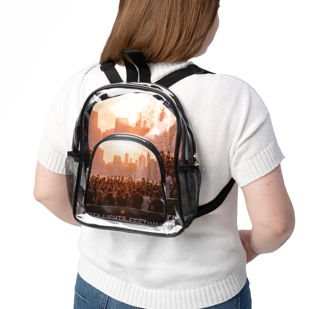 Clear Stadium Backpack - City Lights | Echovira Gallery