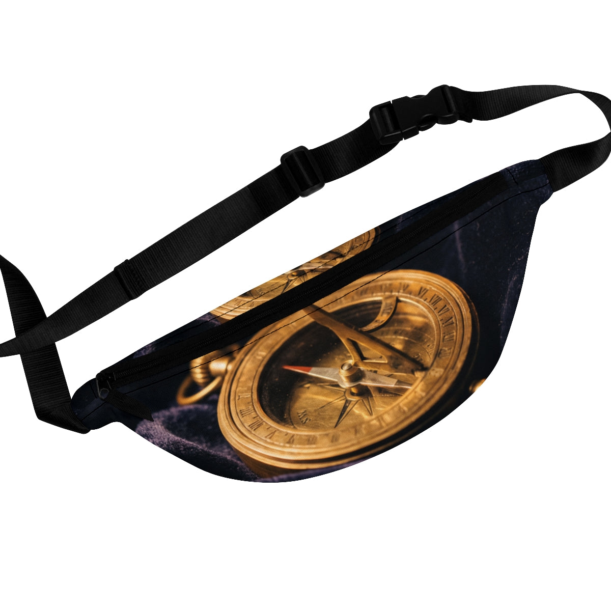 Vintage Brass Sundial Compass Fanny Pack
