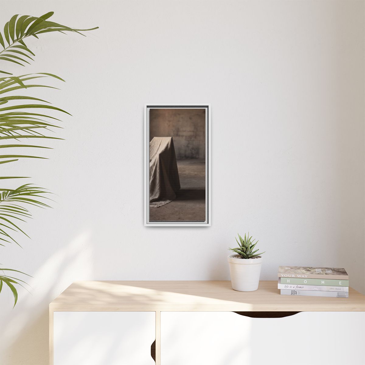 Matte Canvas, Framed - Draped Silence Still Life Art... |...