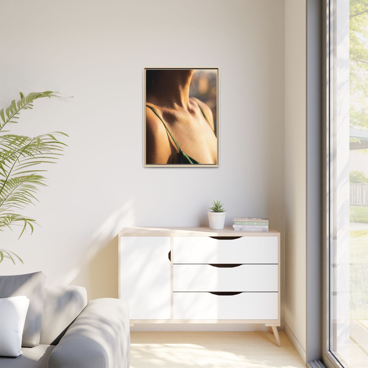 Golden Hour Matte Canvas - Framed Sunset Wall Art — Natural...
