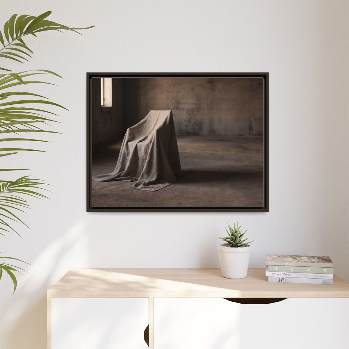 Matte Canvas, Framed - Draped Silence Still Life Art... |...