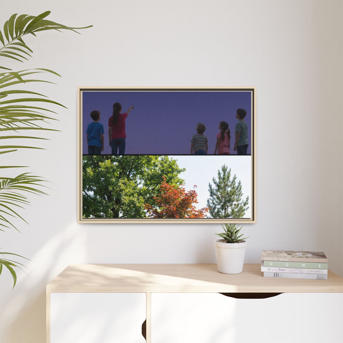Matte Canvas, Framed - Stardust & Forest Discovery — Natural...