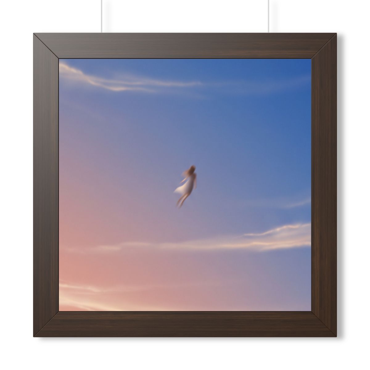 Framed Horizontal Poster - Horizon Sky Calm — Walnut (14×11...