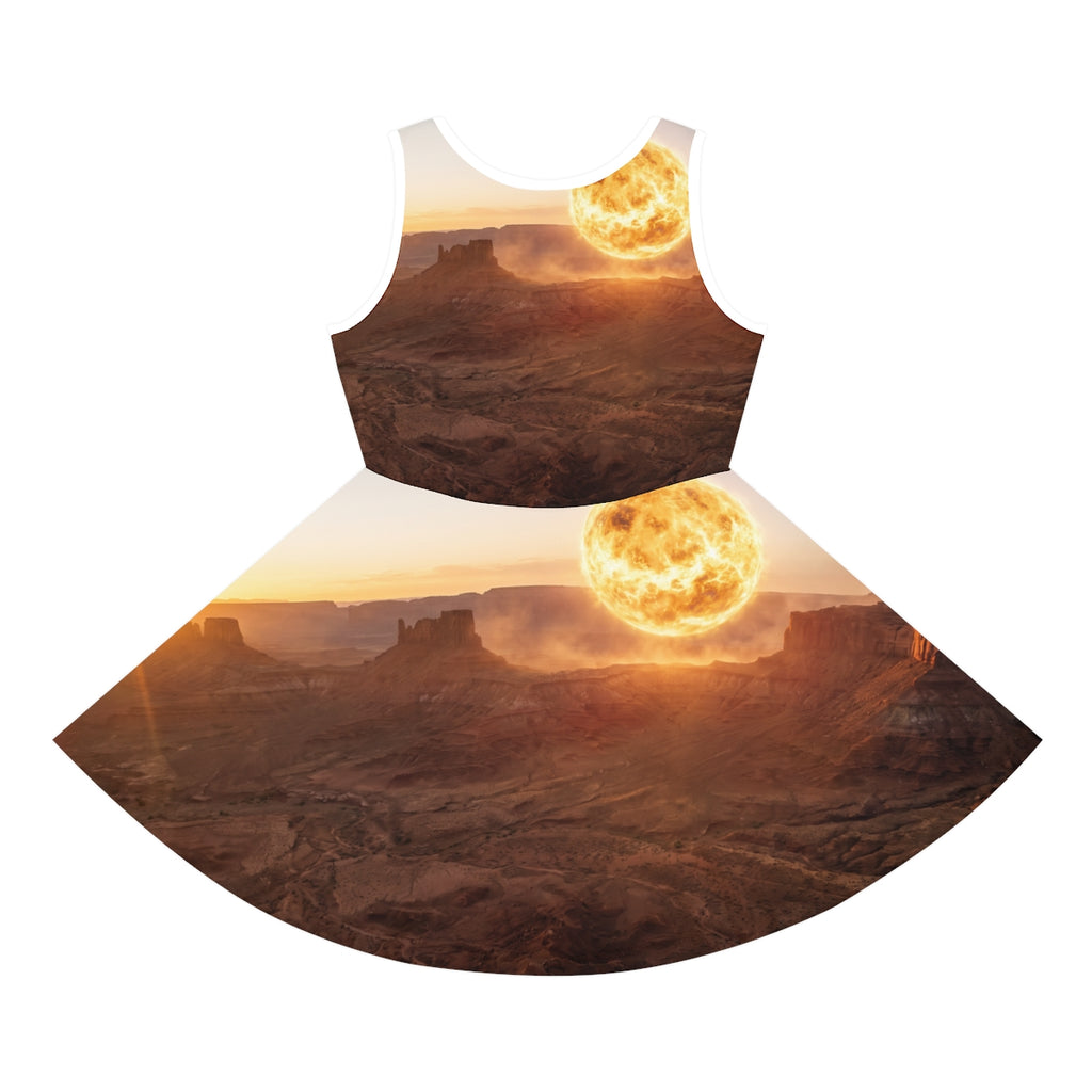 Girls' Sleeveless Sundress with Cosmic Canyon Sun